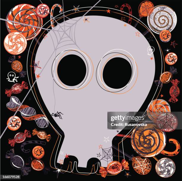 halloween skeleton background (doodles) - mint background stock illustrations