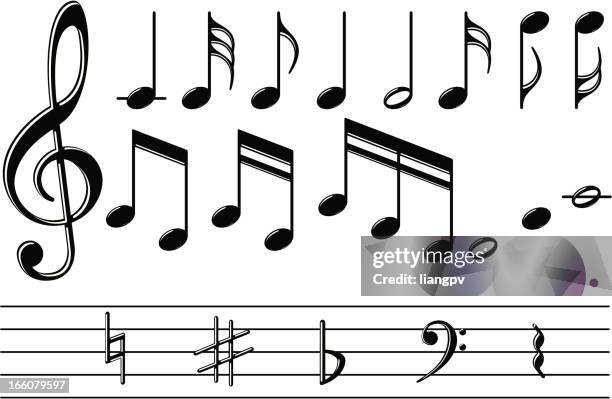 musical notes - bass clef stock illustrations