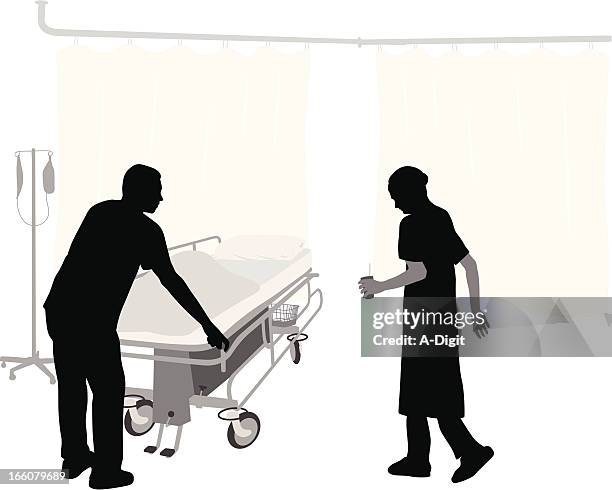 helpers vector silhouette - hospital orderly stock illustrations