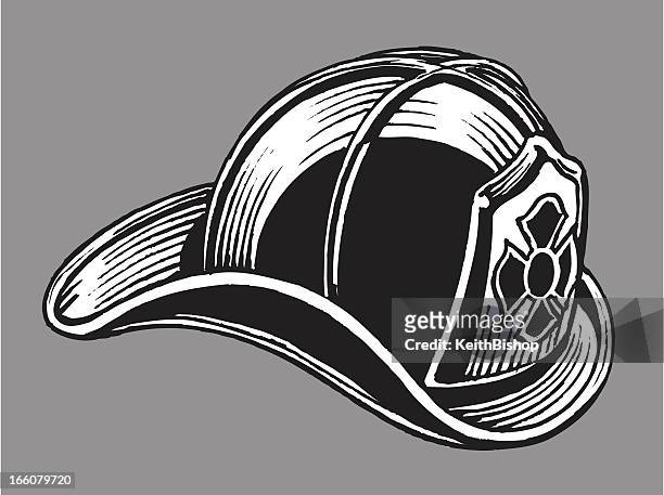 ilustrações, clipart, desenhos animados e ícones de capacete de bombeiro ou fogo chapéu - capacete de bombeiro