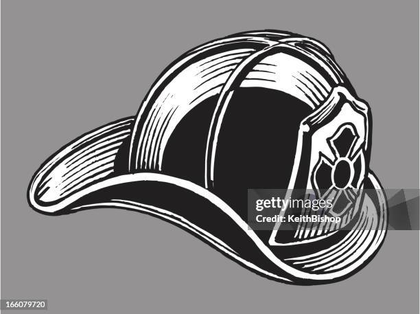 firefighter's helmet or fire hat - fireman hat stock illustrations