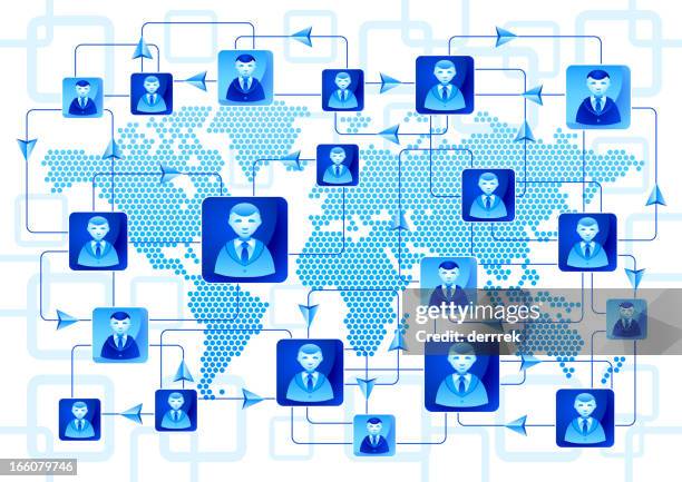 social network people - surrounded by technology stock illustrations