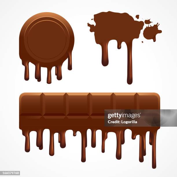 ilustrações, clipart, desenhos animados e ícones de banners de chocolate - derretendo