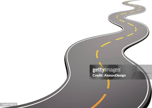 stockillustraties, clipart, cartoons en iconen met road - winding road