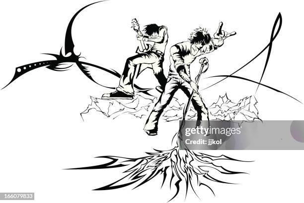 rock on - music festival outside stock illustrations