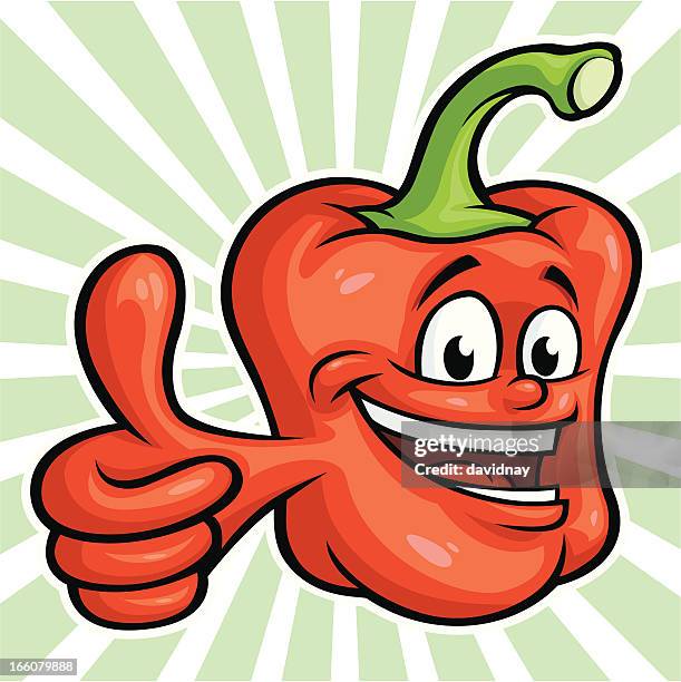 happy red bell pepper - red bell pepper stock illustrations