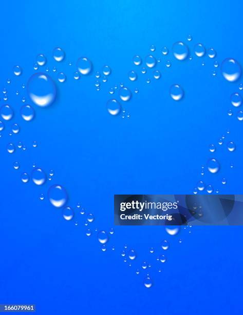 water drops in heart shape - translucent background stock illustrations