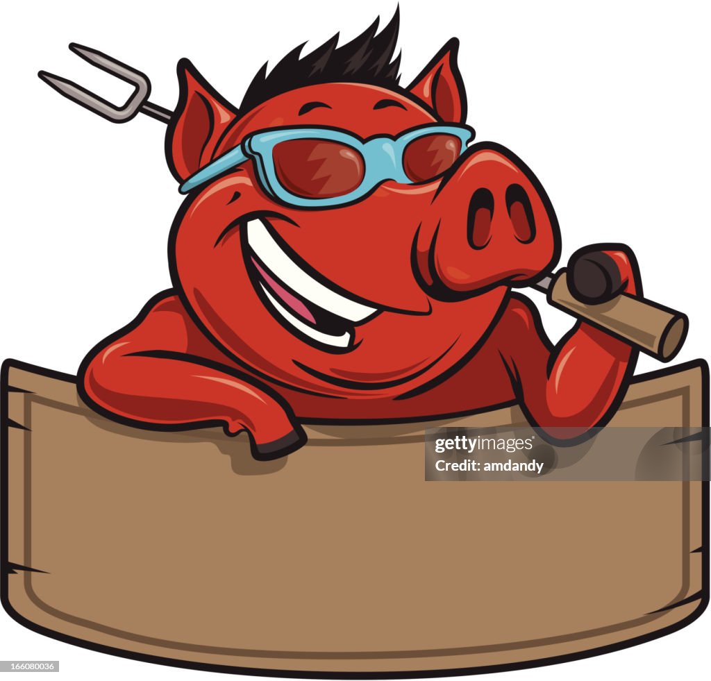 Cool hog bbq and banner