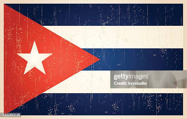 cuban grunge vintage flag - cuban flag stock illustrations