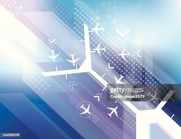 airport abstract - airport runway stock illustrations
