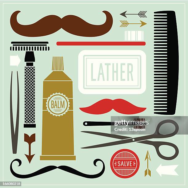 gentlemen grooming - nail brush stock illustrations