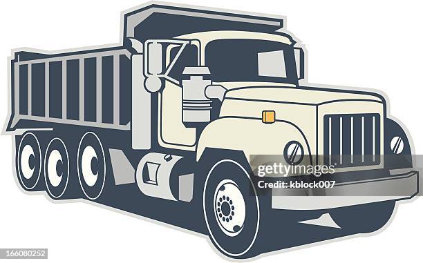 graphic image of a dump truck on a white background - diesel stock illustrations