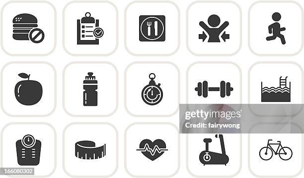 fitness icons - inch stock illustrations