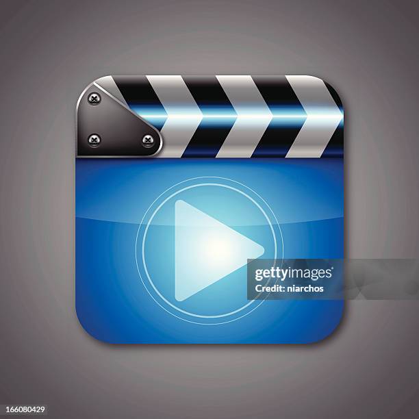 movie player icon - film slate stock illustrations