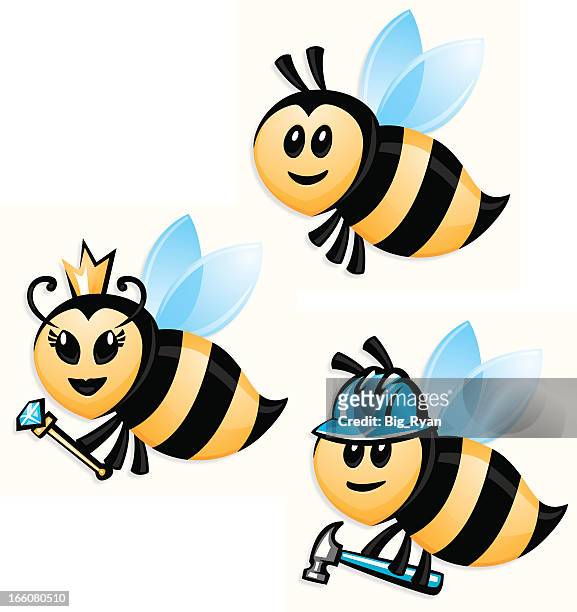 biene-set - worker bee stock-grafiken, -clipart, -cartoons und -symbole
