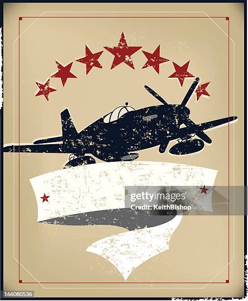 illustrazioni stock, clip art, cartoni animati e icone di tendenza di noi guerra mondiale due air force banner sfondo - wwii fighter plane