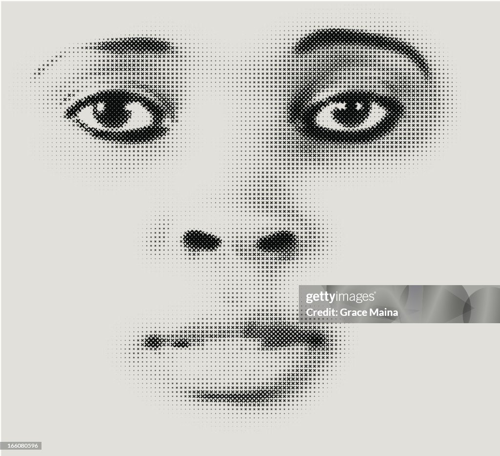 Ilustración de cara de semitono-VECTOR