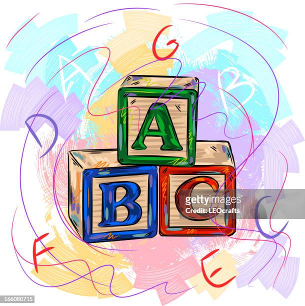 colorful toy cubes - b stock illustrations