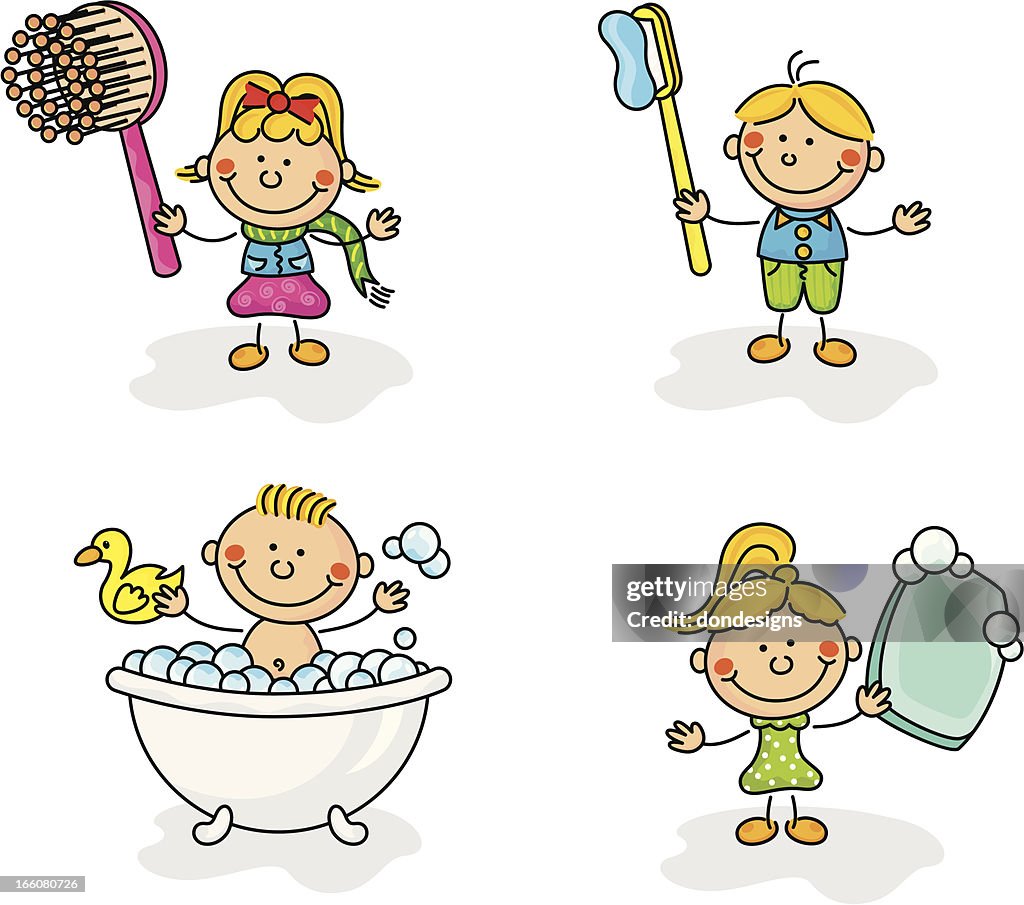 Daily Hygiene Kids High-Res Vector Graphic - Getty Images