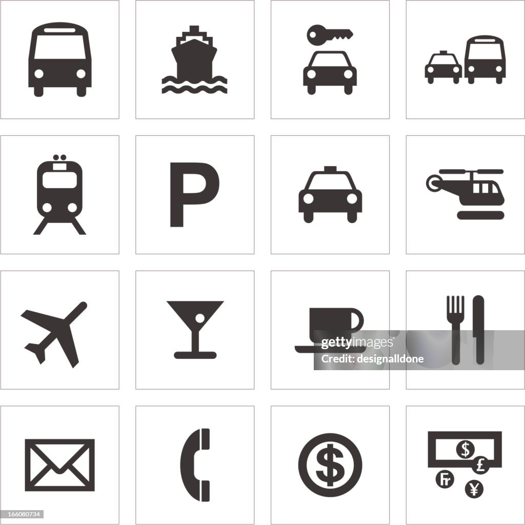 Public Transport And Travel Icons