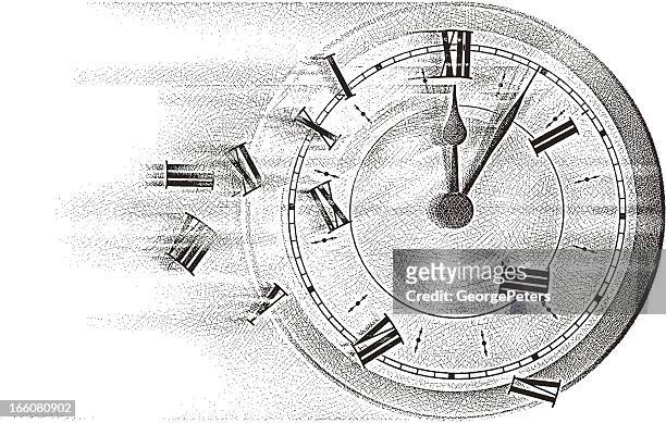 time flies - biological clock stock illustrations