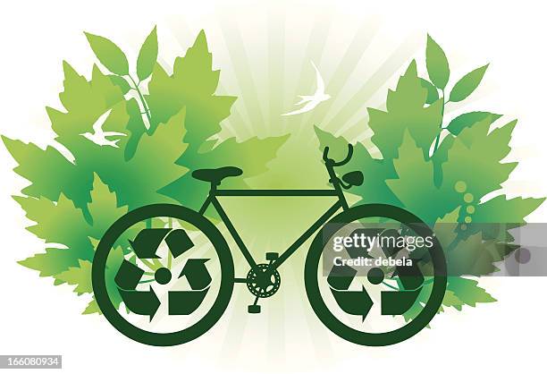 eco bike - sustainable tourism stock illustrations