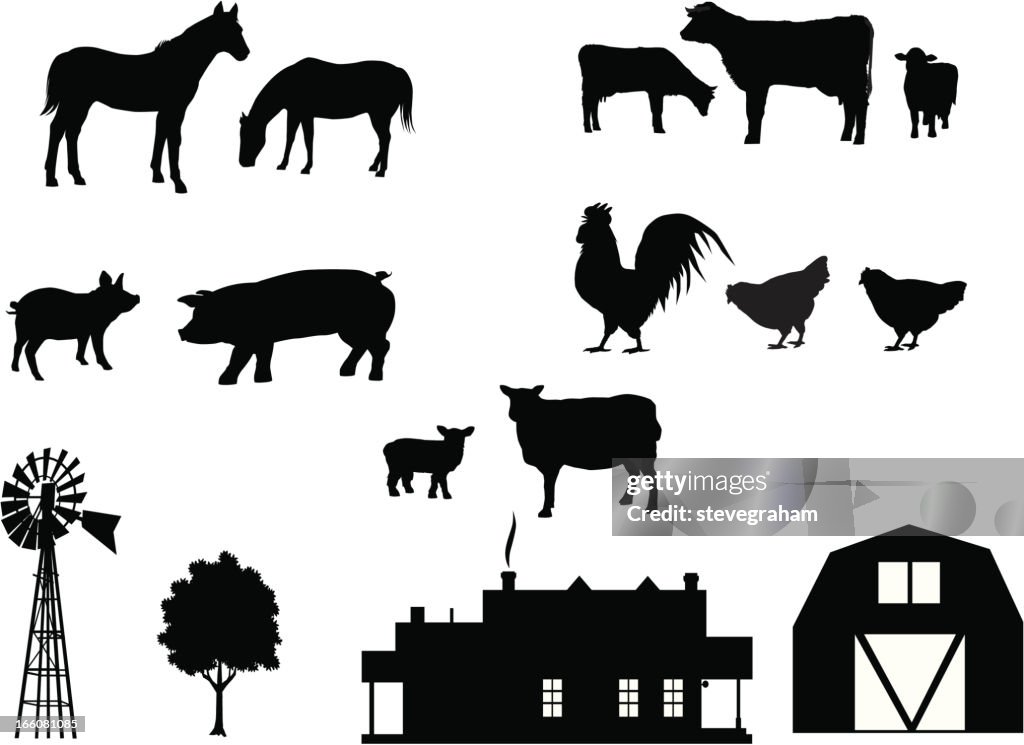 Farm Animals In Silhouette High-Res Vector Graphic - Getty Images Farm Animals In Silhouette High-Res Vector Graphic - Getty Images