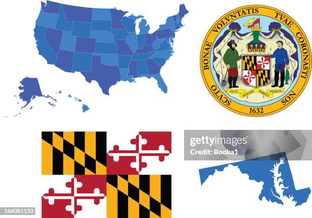 maryland state set - 馬里蘭州 幅插畫檔、美工圖案、卡通及圖標