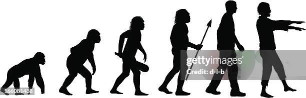 evolution of the zombie - early homo sapiens 幅插畫檔、美工圖案、卡通及圖標