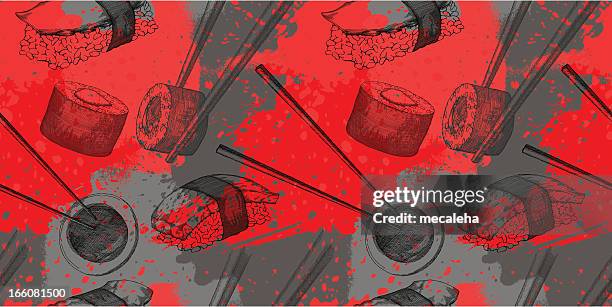 sushi design - japanese-background stock illustrations