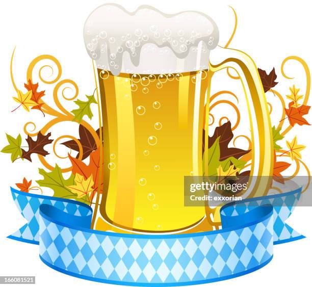 beer fest beer banner - overflowing glass stock illustrations