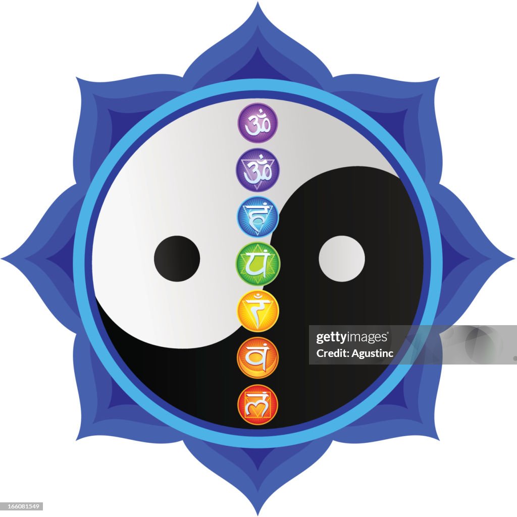 Yin Yang Mandala with Chakras
