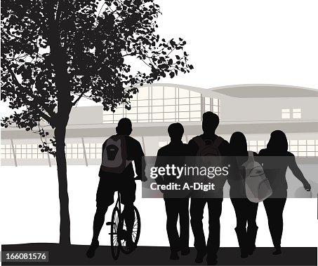 Student Crowd Vector Silhouette Student Crowd Vector Silhouette