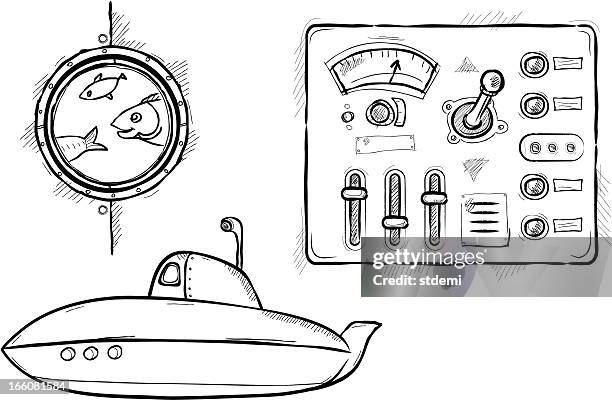 submarine - porthole stock illustrations