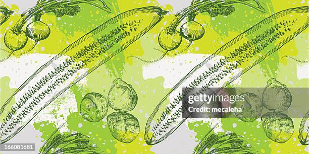 vegetable grunge design - baby vegetable stock illustrations