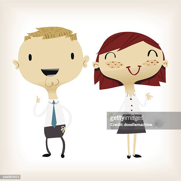two wiggly business folks - ginger man stock illustrations