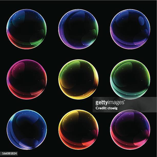 soap bubble-knöpfe - völlig lichtdurchlässig stock-grafiken, -clipart, -cartoons und -symbole
