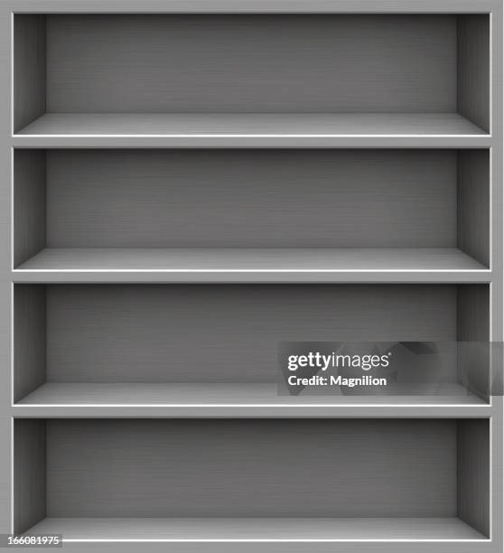 gray shelves - empty bookcase stock illustrations