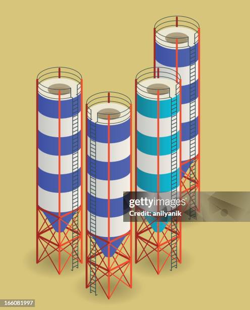 silos - silo stock illustrations