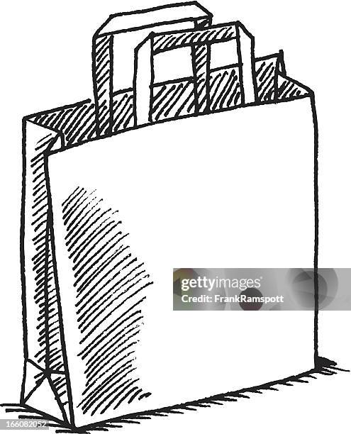 einkaufstasche skizze - bag stock-grafiken, -clipart, -cartoons und -symbole