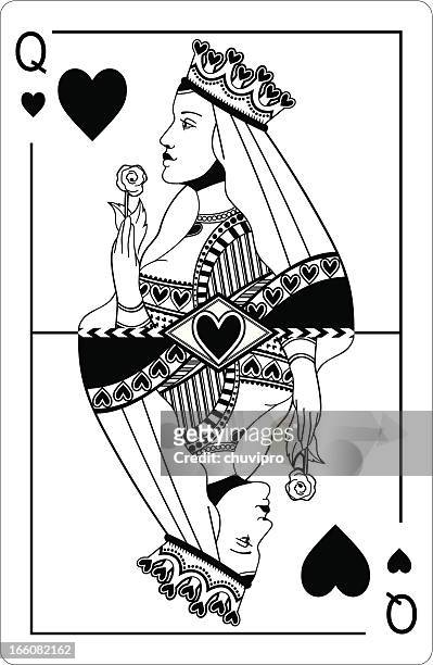 queen of hearts. - hearts playing card stock illustrations
