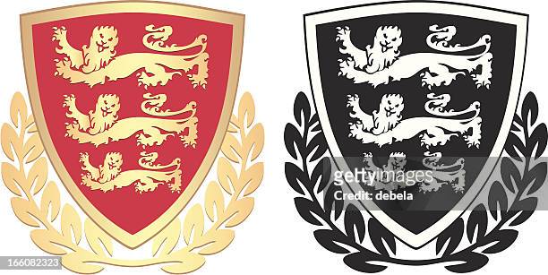 stockillustraties, clipart, cartoons en iconen met english coat of arms - herald