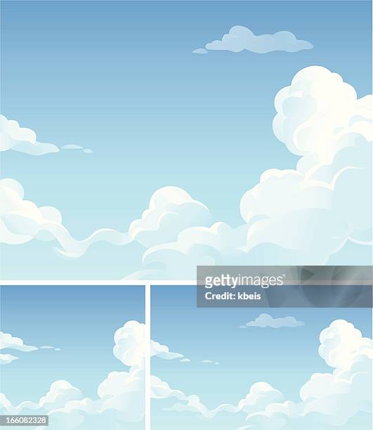 illustrazioni stock, clip art, cartoni animati e icone di tendenza di panorama di nuvole - panorama di nuvole