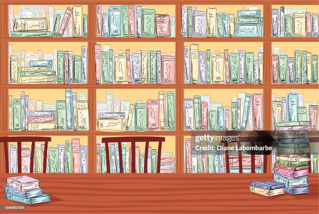 Cartoonic Library Cartoon Library Bookshelves High-Res Vector Graphic - Getty Images