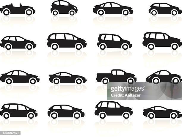 黒色記号-漫画の車 - hybrid vehicle点のイラスト素材／クリップアート素材／マンガ素材／アイコン素材