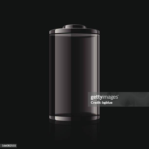 digital graphic of a black battery on a black background - cylinder 幅插畫檔、美工圖案、卡通及圖標