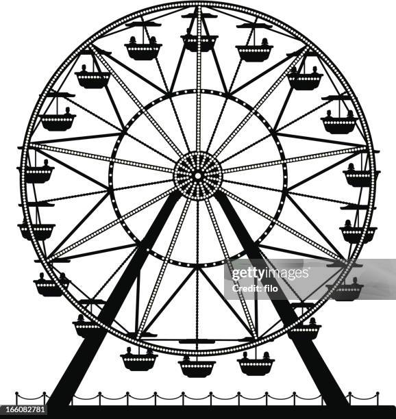 ilustraciones, imágenes clip art, dibujos animados e iconos de stock de noria - ferris wheel