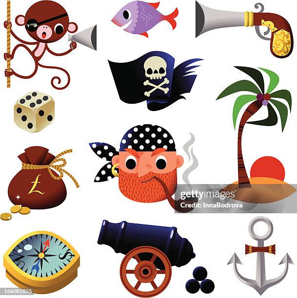 pirate icons - medical eye patch stock illustrations