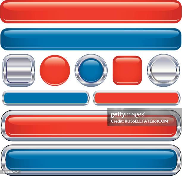 blue and red strips - chrome stock illustrations