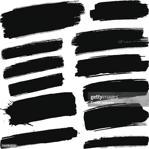 illustrations, cliparts, dessins animés et icônes de coups de pinceau noir - coup-de-pinceau